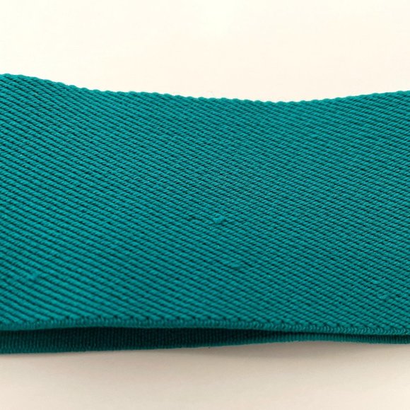 Vintage Day Lor Belt Green Elastic Stretch Gold Black Buckle Adjustable 1980s - Picture 4 of 15